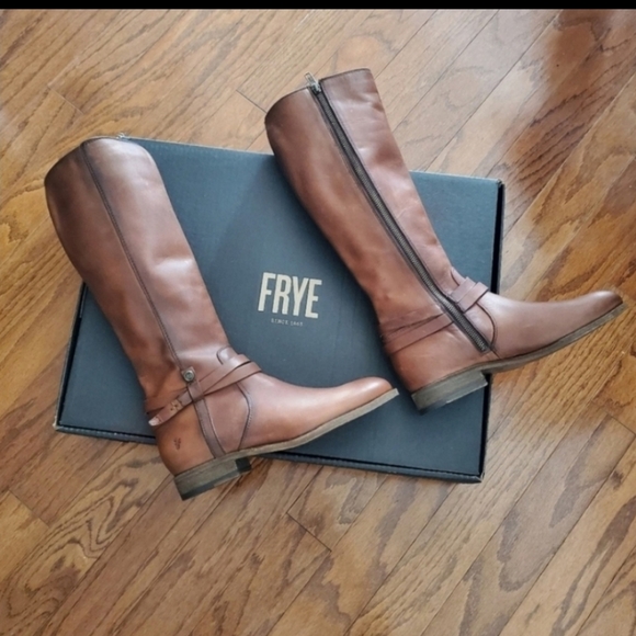 Frye Shoes - Frye Melissa Belted Tall Leather Boots in …